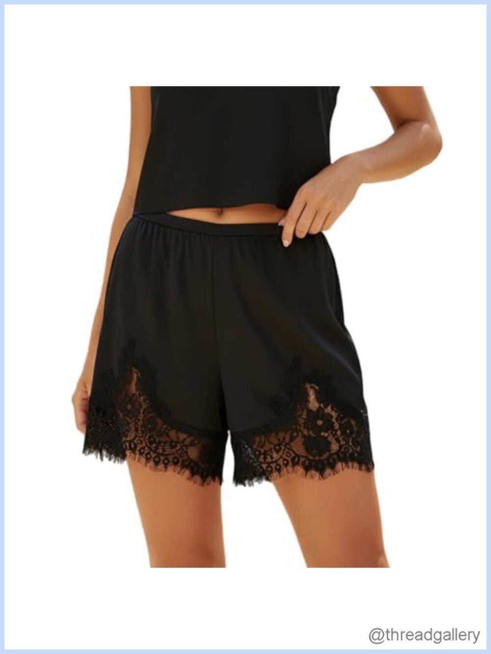 Satin Silk Lace Trim Micro Shorts Low Rise Coquette Lounge